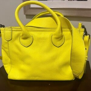 Beckini Leather Cross Body Beck Bag - in Neon Yellow - A Steal!!!!